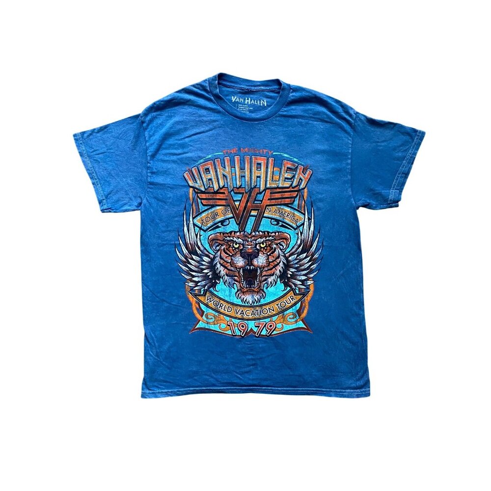 The Mighty Van Halen World Vacation Tour 1979 Vintage Wash Band Tee NEW